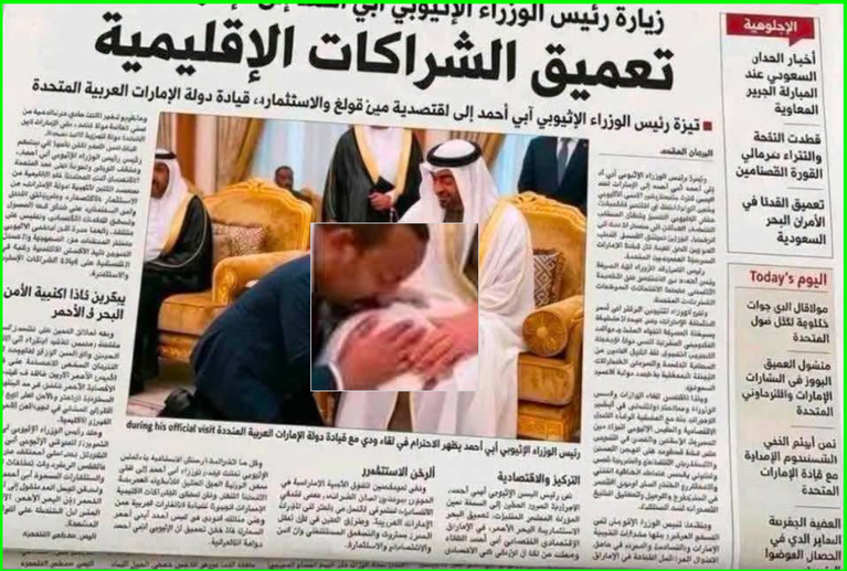 Image claiming Ethiopian PM Abiy Ahmed bowed to UAE President is digitally altered